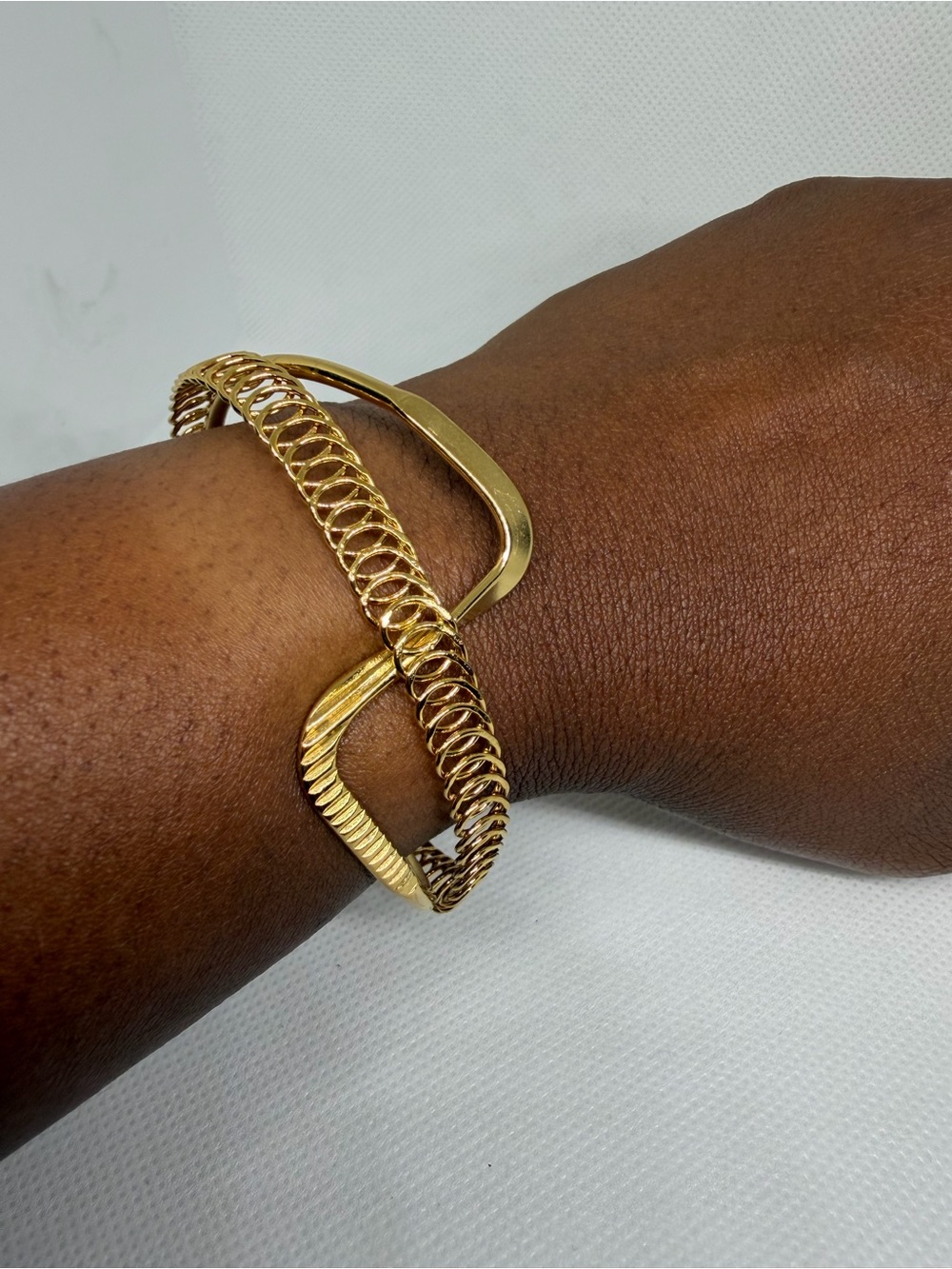 Gold-Tone Double Chain Bracelet - Women Jewelry Stainless Steel
